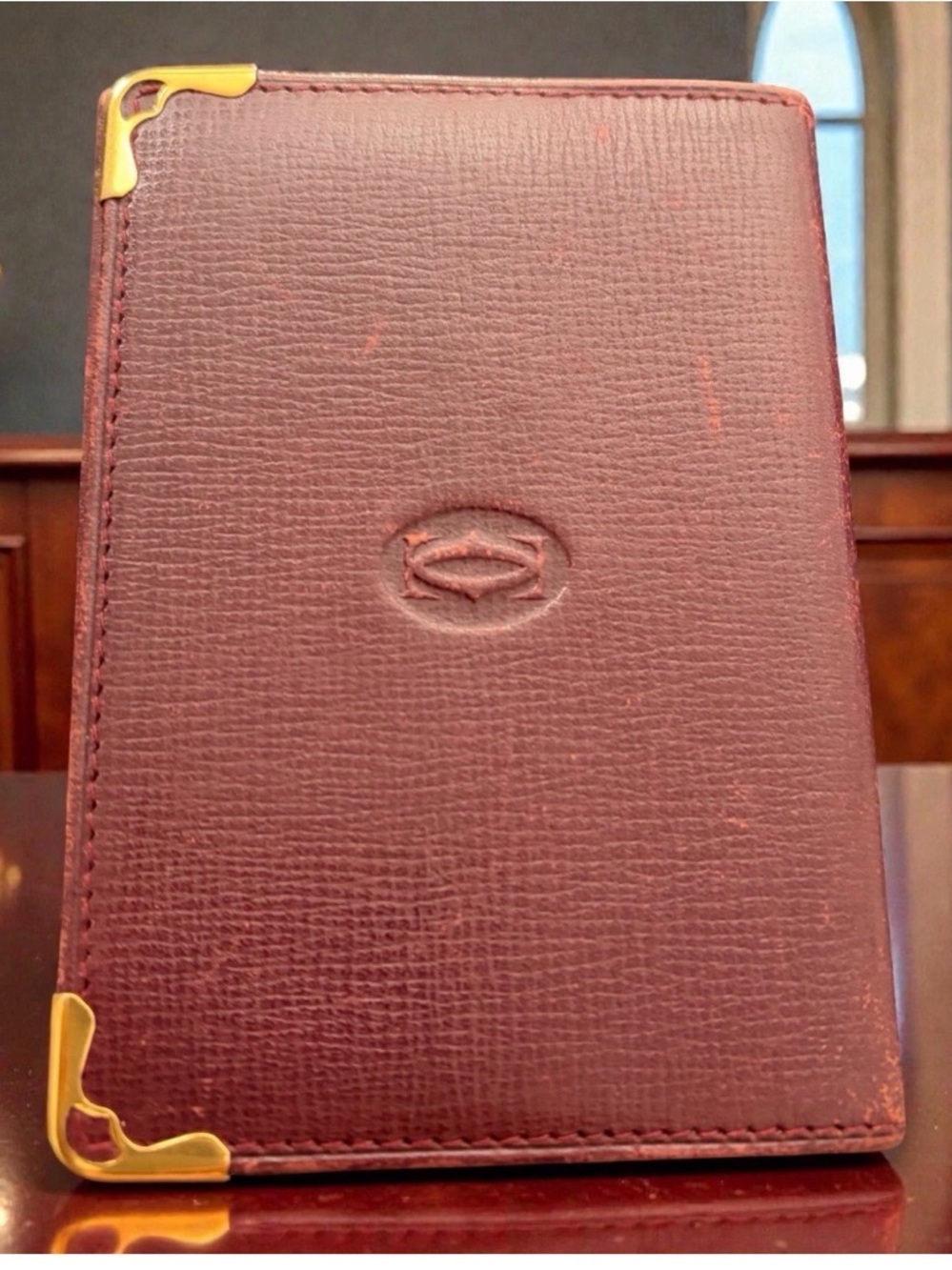 Authentic Cartier Paris wallet Burgundy, medium folding wallet